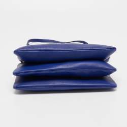 Pre Owned Celine Blue Leather Trio Crossbody Bag