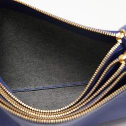 Pre Owned Celine Blue Leather Trio Crossbody Bag