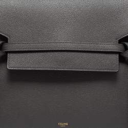 Pre Owned Celine Grey Leather Mini Belt Top Handle Bag