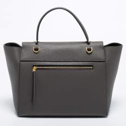 Pre Owned Celine Grey Leather Mini Belt Top Handle Bag