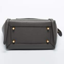 Pre Owned Celine Grey Leather Mini Belt Top Handle Bag