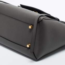 Pre Owned Celine Grey Leather Mini Belt Top Handle Bag