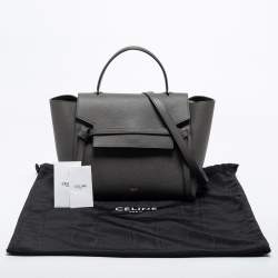 Pre Owned Celine Grey Leather Mini Belt Top Handle Bag