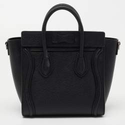 Pre Owned Céline Black Leather Nano Luggage Tote