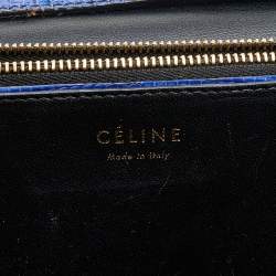 Celine Blue Lizard Medium Classic Box Shoulder Bag