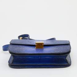 Celine Blue Lizard Medium Classic Box Shoulder Bag