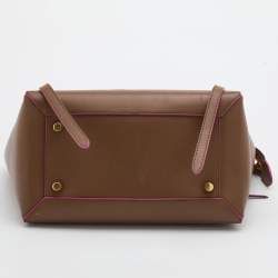 Pre Owned Celine Brown Leather Mini Belt Top Handle Bag