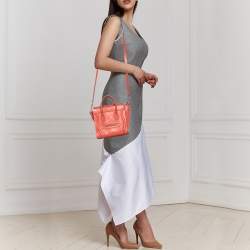 مملوكة مسبقًا حقيبة يد سيلين نانو لاغيدج جلد برتقالية