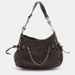 Pre Owned Celine Brown Leather Vintage Shoulder Bag