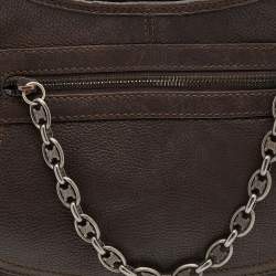 Pre Owned Celine Brown Leather Vintage Shoulder Bag