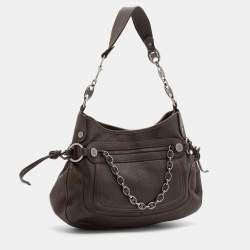 Pre Owned Celine Brown Leather Vintage Shoulder Bag
