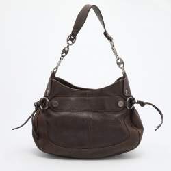 Pre Owned Celine Brown Leather Vintage Shoulder Bag