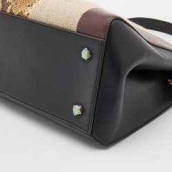 Pre Owned حقيبة بيد علوية سيلين جلد أسود حافة كبيرة