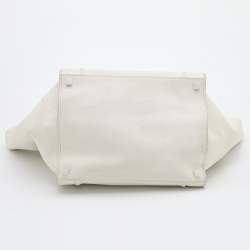 Pre Owned Celine White Leather Medium Phantom Luggage Tote