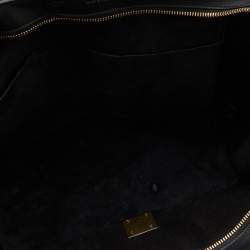 Pre Owned Celine Black/White Leather and Suede Large Trapeze Bag