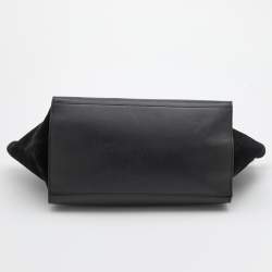 Pre Owned Celine Black/White Leather and Suede Large Trapeze Bag