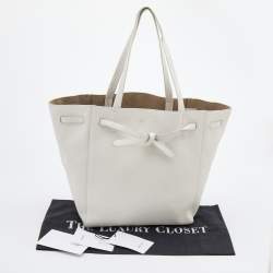 Pre Owned Celine White Leather Small Cabas Phantom Tote