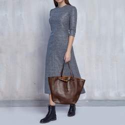Pre Owned Celine Brown Leather Medium Cabas Phantom Tote