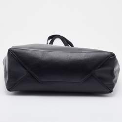 Pre Owned Celine Cream/Black Leather and Vinyl Vertical Cabas Tote