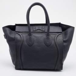 Pre Owned Céline Grey Leather Mini Luggage Tote