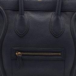 Pre Owned Céline Grey Leather Mini Luggage Tote