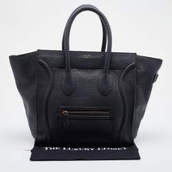 Pre Owned Céline Grey Leather Mini Luggage Tote
