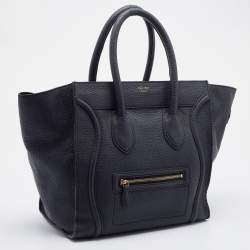 Pre Owned Céline Grey Leather Mini Luggage Tote