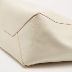 Pre Owned Céline Off White Leather Medium Cabas Phantom Tote