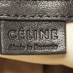 Pre Owned Celine Green/Black Canvas and Leather Shoulder Bag