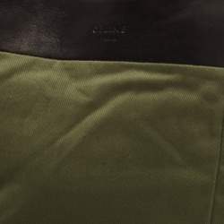 Pre Owned Celine Green/Black Canvas and Leather Shoulder Bag