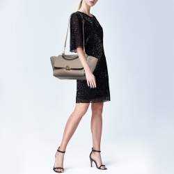 Celine Beige Leather Small Trapeze Top Handle Bag