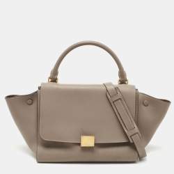 Celine Beige Leather Small Trapeze Top Handle Bag