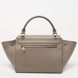 Celine Beige Leather Small Trapeze Top Handle Bag