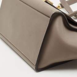Celine Beige Leather Small Trapeze Top Handle Bag