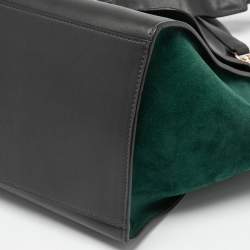 Pre Owned Celine Multicolor Suede and Leather Medium Trapeze Top Handle Bag