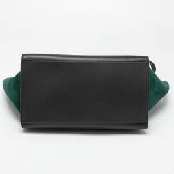 Pre Owned Celine Multicolor Suede and Leather Medium Trapeze Top Handle Bag