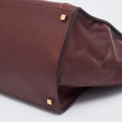 Pre Owned Celine Burgundy Leather Medium Phantom Luggage Tote