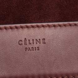 Pre Owned Celine Burgundy Leather Medium Phantom Luggage Tote