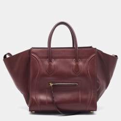 Celine Burgundy Leather Medium Phantom Luggage Tote Celine TLC