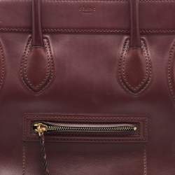 Pre Owned Celine Burgundy Leather Medium Phantom Luggage Tote