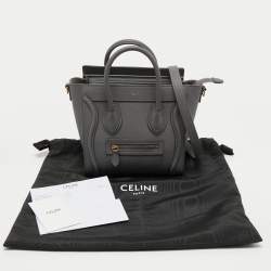 Pre Owned Celine Grey Leather Nano Luggage Tote