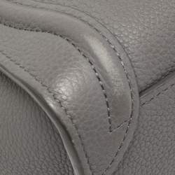 Pre Owned Celine Grey Leather Nano Luggage Tote