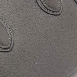 Pre Owned Celine Grey Leather Nano Luggage Tote