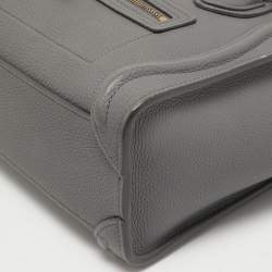 Pre Owned Celine Grey Leather Nano Luggage Tote
