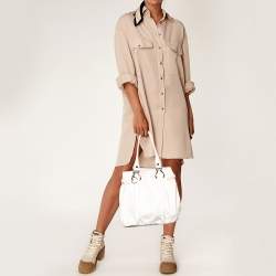 Pre Owned Celine White Leather Shoulder Bag