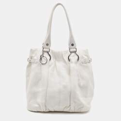 Pre Owned Celine White Leather Shoulder Bag