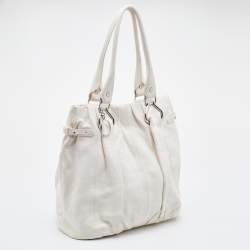 Pre Owned Celine White Leather Shoulder Bag