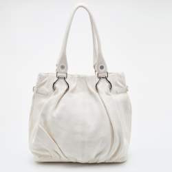 Pre Owned Celine White Leather Shoulder Bag