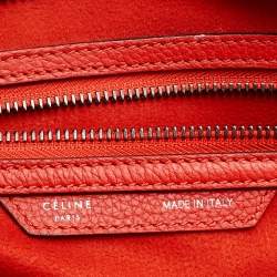 Pre Owned Celine Orange Leather Mini Luggage Tote