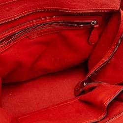 Pre Owned Celine Orange Leather Mini Luggage Tote